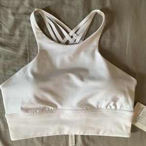 Lululemon free to be moved bra high neck white